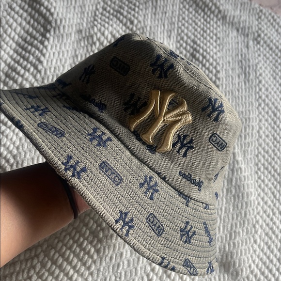 Source Unknown Accessories - Source Unknown Tan and Blue Patterned Bucket Hat